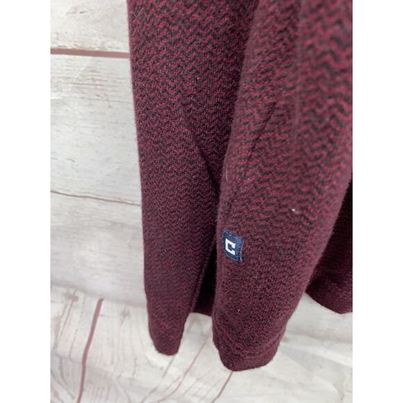 Chaps Sweater Mens XL 1/4 Zip Pullover Burgundy chevron pattern Extra Large - Picture 6 of 6